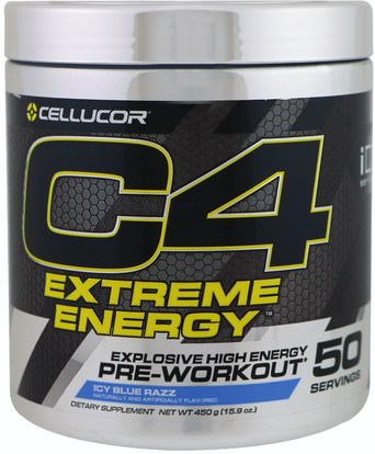 Cellucor, C4 Extreme Energy, Pre-Workout, Icy Blue Razz, 15.9 oz (450 g) ,والصحة، والطاقة، والرياضة