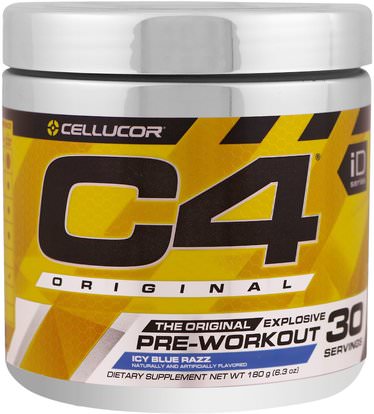 Cellucor, C4 Original Explosive, Pre-Workout, Icy Blue Razz, 6.3 oz (180 g) ,والصحة، والطاقة، والرياضة