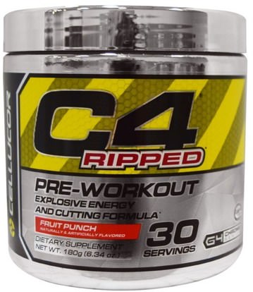 Cellucor, C4 Ripped, Pre-Workout, Fruit Punch, 6.34 oz (180 g) ,والرياضة، تجريب