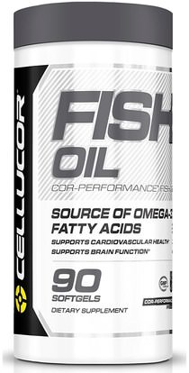 Cellucor, Cor-Performance Fish Oil, 90 Softgels ,المكملات الغذائية، إيفا أوميجا 3 6 9 (إيبا دا)، زيت السمك، سوفتغيلس زيت السمك