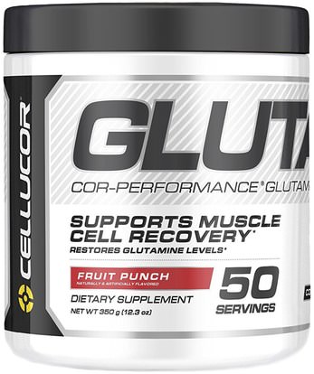 Cellucor, Cor-Performance Glutamine, Fruit Punch, 12.3 oz (350 g) ,والرياضة، والمكملات الغذائية، ل الجلوتامين