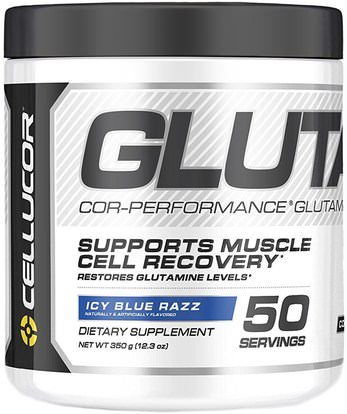 Cellucor, Cor-Performance Glutamine, Icy Blue Razz, 12.3 oz (350 g) ,المكملات الغذائية، والأحماض الأمينية، ل الجلوتامين، ل مسحوق الجلوتامين