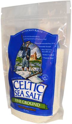 Celtic Sea Salt, Fine Ground, Vital Mineral Blend, 1 lb (454 g) ,الطعام والتوابل والتوابل والملح الملح الطبيعي