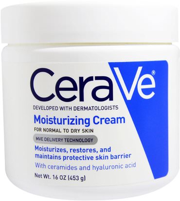 CeraVe, Moisturizing Cream, 16 oz (453 g) ,الجمال، العناية بالوجه، الكريمات المستحضرات، الأمصال، حمام، كريمات اليد