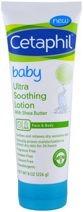 Cetaphil, Baby, Ultra Soothing Lotion With Shea Butter, 8 oz (226 g) ,الصحة، الجلد، غسول الجسم