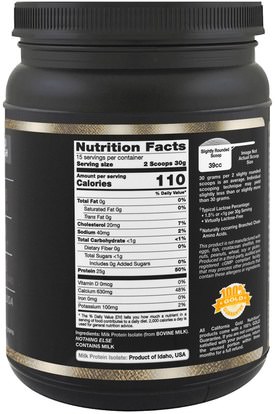 كغن الرياضة النقية، بروتينات كغن California Gold Nutrition, CGN, Milk Protein Isolate, Ultra-Low Lactose, Gluten Free, 16 oz (454 g)