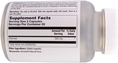 Herb-sa KAL, Charcoal Activated, 280 mg, 100 Capsules