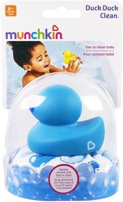 صحة الطفل، إمرأة، اطفال Munchkin, Duck Duck Clean, 6+ Months, 1 Duck Sponge