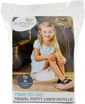 صحة الطفل، إمرأة، اطفال Summer Infant, Time-To-Go, Travel Potty Liner Refills, 20 Disposable Liners