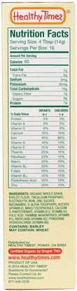 صحة الطفل، تغذية الطفل، حبوب الأطفال، أطفال الأطعمة Healthy Times, Organic Cereal for Baby, Barley, 8 oz (227 g)