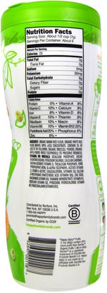 صحة الطفل، تغذية الطفل، وجبات خفيفة الطفل والأصبع الأطعمة Nurture Inc. (Happy Baby), Organic, Superfood Puffs, Apple & Broccoli, 2.1 oz (60 g)