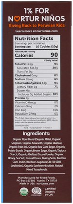 صحة الطفل، تغذية الطفل، وجبات خفيفة الطفل والأصبع الأطعمة، طفل وجبات خفيفة NurturMe, Organic Ancient Grain Cookies, Cocoa, 4.3 oz (122 g)