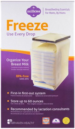 صحة الطفل، تغذية الطفل، الرضاعة الطبيعية Fairhaven Health, Milkies, Freeze Breastmilk Storage
