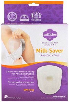 صحة الطفل، تغذية الطفل، الرضاعة الطبيعية Fairhaven Health, Milkies, Milk-Saver