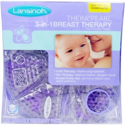 صحة الطفل، تغذية الطفل، الرضاعة الطبيعية، أطفال الأطعمة Lansinoh, TheraPearl, 3-in-1 Breast Therapy, 2 Packs