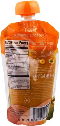 صحة الطفل، تغذية الطفل، الغذاء، أطفال الأطعمة Nurture Inc. (Happy Baby), Organic Baby Food, Stage 2, Clearly Crafted, 6+ Months, Pears, Pumpkin, & Passion Fruit, 4.0 oz (113 g)