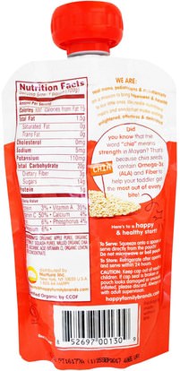 صحة الطفل، تغذية الطفل، الغذاء، أطفال الأطعمة Nurture Inc. (Happy Baby), Organic Superfoods, Apples & Butternut Squash + Super Chia, 4.22 oz (120 g)