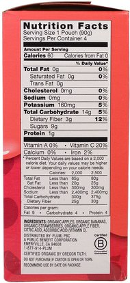 صحة الطفل، تغذية الطفل، الغذاء، أطفال الأطعمة Plum Organics, Plum, Organic Mashups, Apple Sauce + Strawberries & Bananas, Strawberry Banana, 4 Pouches, 3.17 oz (90 g) Each