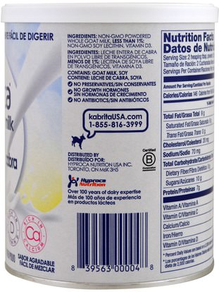 صحة الأطفال، حليب الأطفال والحليب المجفف، صيغة حليب الماعز، التغذية الروتينية Kabrita, Whole Goat Milk Powder, 14 oz (400 g)