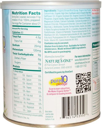 صحة الأطفال، حليب الأطفال والحليب المجفف، الصيغة العضوية Natures One, Babys Only, Organic Toddler Formula, Soy, 12.7 oz (360 g)