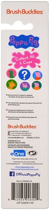 صحة الطفل، ورعاية الطفل عن طريق الفم Brush Buddies, Peppa Pig with Cap, Soft, 1 Toothbrush