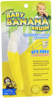 صحة الطفل، العناية بالفم الطفل، أطفال وطفل رضيع الأسنان Baby Banana, Toddler Training Toothbrush, Toddlers 1 Year & Up, 1 ToothBrush