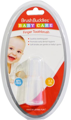 صحة الطفل، العناية بالفم الطفل، أطفال وطفل رضيع الأسنان Brush Buddies, Baby Care, Finger Toothbrush, 0-3 YR, 1 Finger ToothBrush