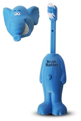 صحة الطفل، العناية بالفم الطفل، أطفال وطفل رضيع الأسنان Brush Buddies, Poppin, Haily Elephant, Soft, 1 Toothbrush