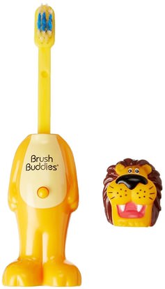 صحة الطفل، العناية بالفم الطفل، أطفال وطفل رضيع الأسنان Brush Buddies, Poppin, Rickie Lion, Soft, 1 Toothbrush