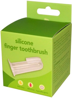 صحة الطفل، العناية بالفم الطفل، أطفال وطفل رضيع الأسنان iPlay Inc., Green Sprouts, Silicone Finger Toothbrush, 1 Toothbrush