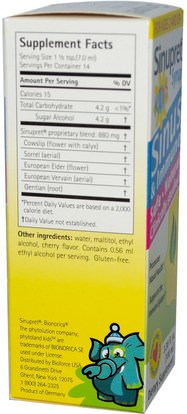 صحة الأطفال، سعال انفلونزا البرد، صحة الأنف، الأنف Bionorica, Sinupret Kids Syrup, 3.38 fl oz (100 ml)