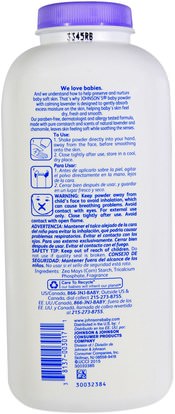 صحة الأطفال، حفاضات، زيوت مسحوق الطفل Johnsons Baby, Baby Powder, Calming Lavender, 15 oz (425 g)