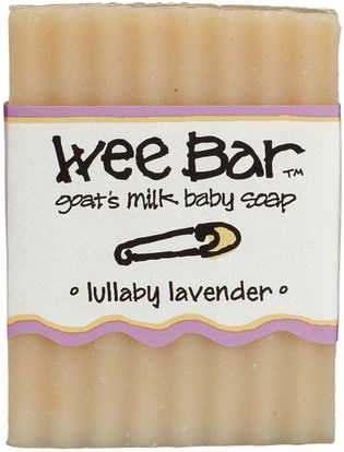 صحة الأطفال، حمام الاطفال، والصابون Indigo Wild, Wee Bar, Goats Milk Baby Soap, Lullaby Lavender, 3 oz Bar