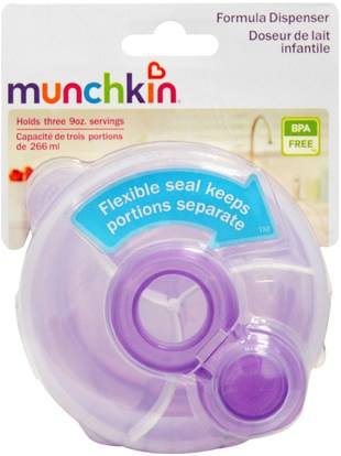 صحة الأطفال، أغذية الأطفال، تغذية الطفل والتنظيف Munchkin, Formula Dispenser, Holds 3 - 9 oz Servings