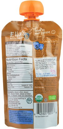 صحة الأطفال، أغذية الأطفال، تغذية الطفل، الغذاء Ellas Kitchen, Apples Carrots Prunes + Butternut Squash, Super Smooth Puree, 3.5 oz (99 g)