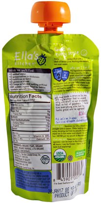 صحة الأطفال، أغذية الأطفال، تغذية الطفل، الغذاء Ellas Kitchen, Super Smooth Puree, Organic Pears Mangoes + Papayas, 3.5 oz (99 g)