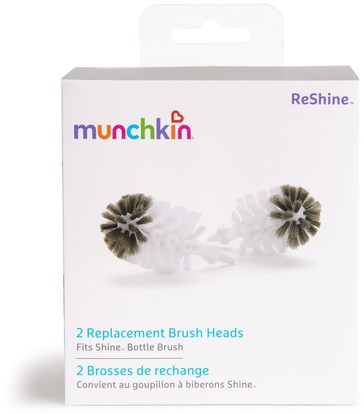 صحة الأطفال، والأغذية للأطفال Munchkin, ReShine, Replacement Brush Heads, 2 Pack