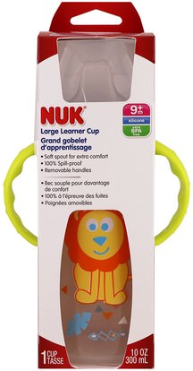 صحة الأطفال، والأغذية للأطفال NUK, Large Learner Cup, 9+ Months, Jungle Boy, 1 Cup, 10 oz (300 ml)