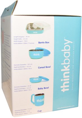 صحة الأطفال، أطفال الأطعمة، ثينكبابي الفئة Think, Thinkbaby, The Complete BPA-Free Feeding Set, Light Blue, 1 Set
