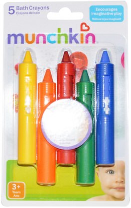 أطفال صحة، أطفال اللعب، حمام اللعب Munchkin, Bath Crayons, 5 Bath Crayons