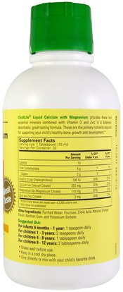 صحة الأطفال، مكملات الأطفال ChildLife, Essentials, Liquid Calcium with Magnesium, Natural Orange Flavor, 16 fl oz (474 ml)