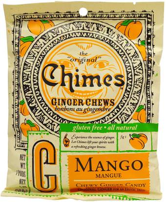 Chimes, Ginger Chews, Mango, 5 oz (141.8 g) ,الطعام، الوجبات الخفيفة، الحلوى