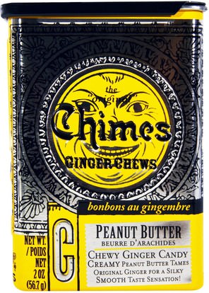 Chimes, Ginger Chews, Peanut Butter, 2 oz (56.7 g) ,الطعام، الوجبات الخفيفة، الحلوى