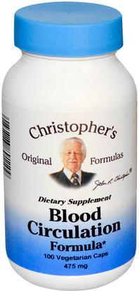 Christophers Original Formulas, Blood Circulation Formula, 475 mg, 100 Veggie Caps ,الصحة