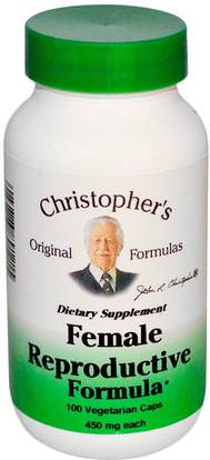 Christophers Original Formulas, Female Reproductive Formula, 450 mg, 100 Veggie Caps ,الصحة، المرأة
