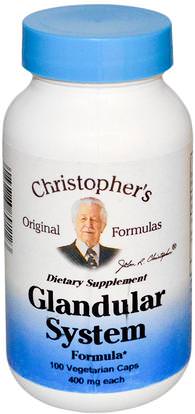 Christophers Original Formulas, Glandular System Formula, 400 mg, 100 Veggie Caps ,الصحة