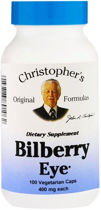 Christophers Original Formulas, Bilberry Eye, 450 mg, 100 Veggie Caps ,الصحة، العناية بالعيون، العناية بالعيون، التوت