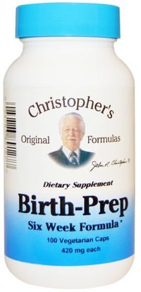 Christophers Original Formulas, Birth-Prep Six Week Formula, 420 mg, 100 Veggie Caps ,الفيتامينات، الفيتامينات قبل الولادة