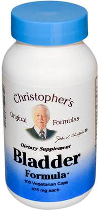 Christophers Original Formulas, Bladder Formula, 475 mg Each, 100 Veggie Caps ,الصحة، المثانة