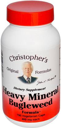 Christophers Original Formulas, Heavy Mineral Bugleweed Formula, 400 mg, 100 Veggie Caps ,الأعشاب، بوجلويد